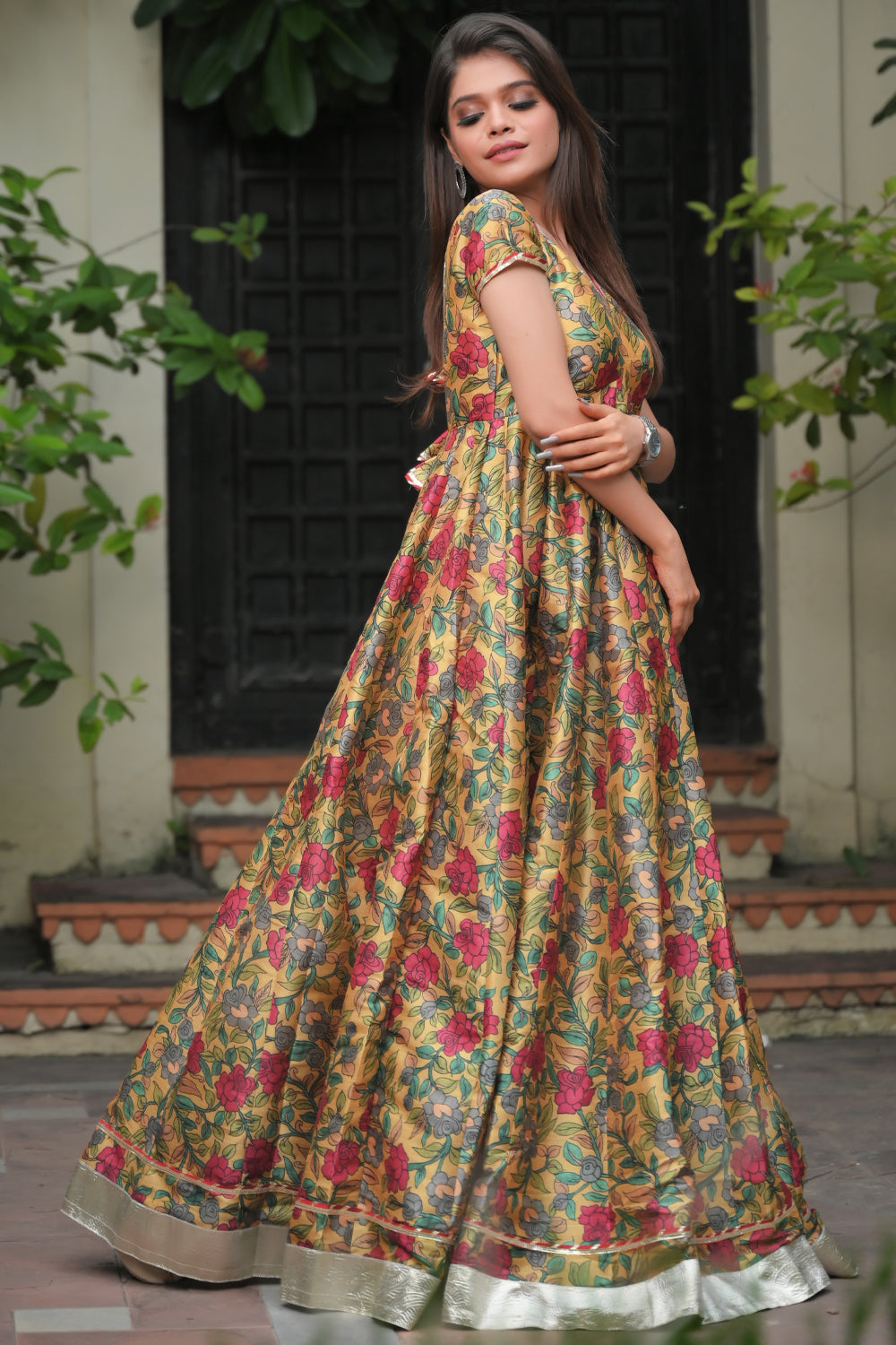 Long best sale frocks kalamkari