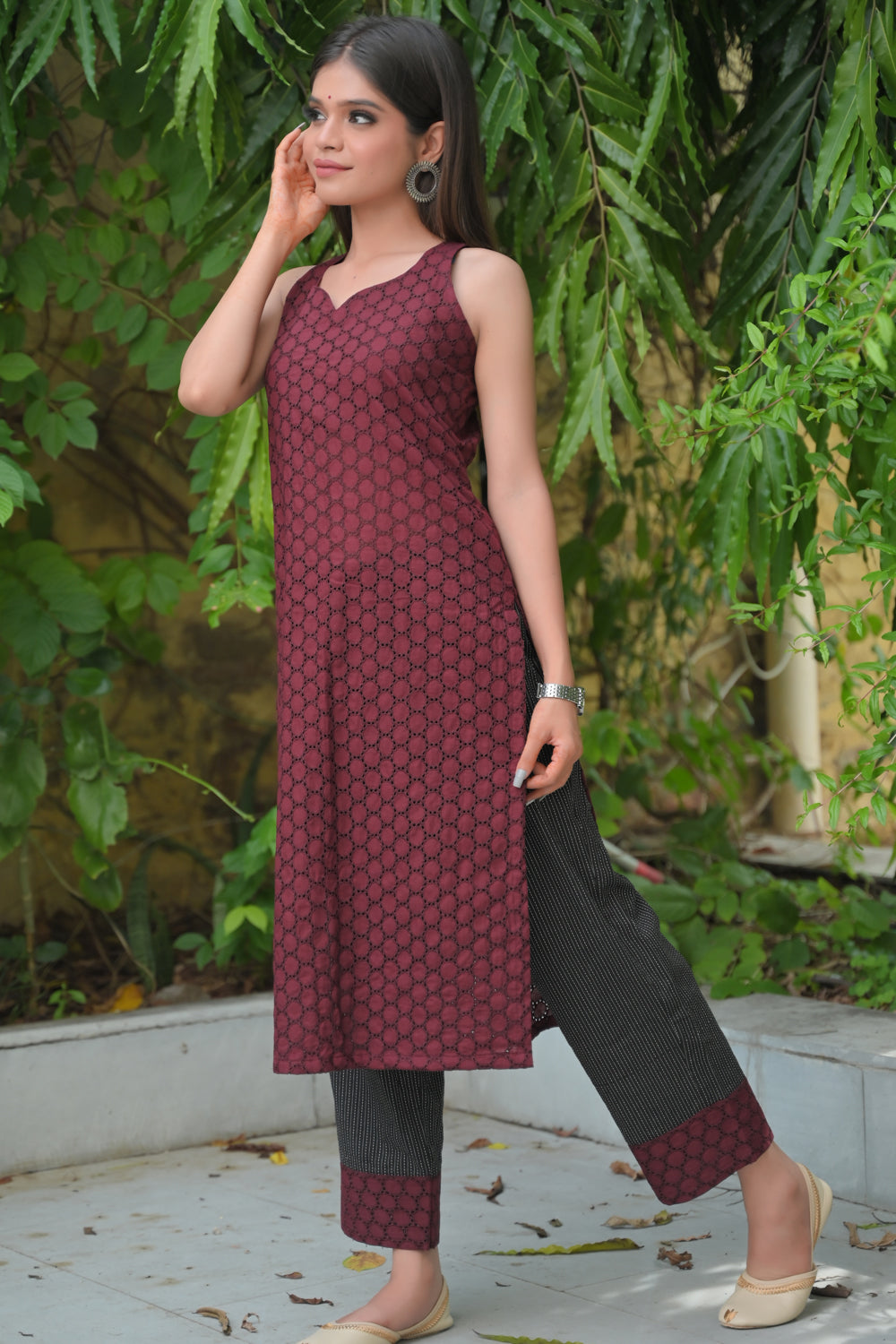 Buy New Cotton Kurti Ankle Length Pants For Women (Black) at