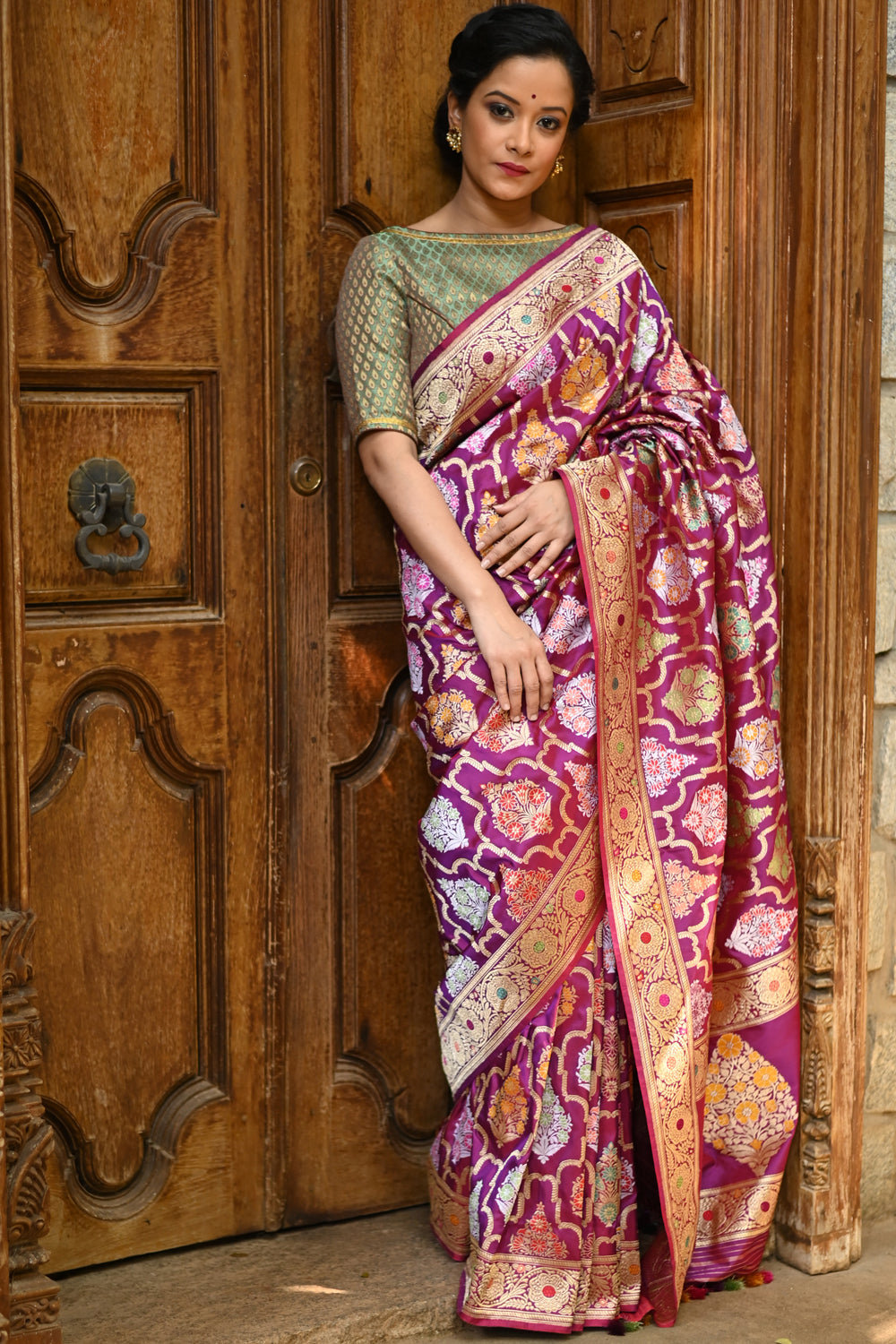 Silk multicolor outlet saree