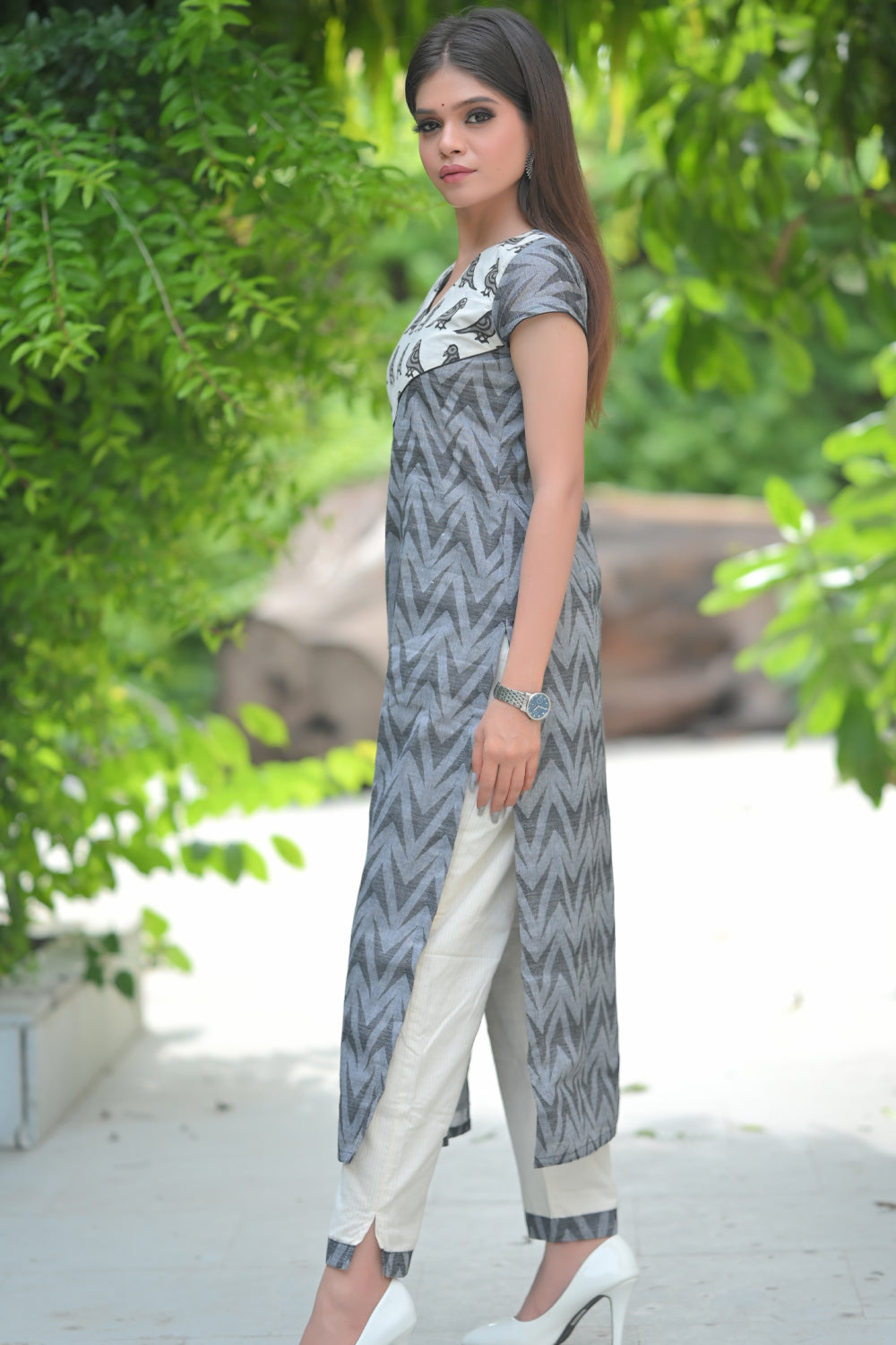 Printed Party Wear Ladies Half Sleeves Cotton Kurti Pant Set, Size: M-XXL  at Rs 599/set in Jaipur