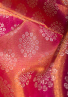 Pink floral Design exquisite Brocade Tissue Kanjivaram Pure Silk Saree | SILK MARK CERTIFIED