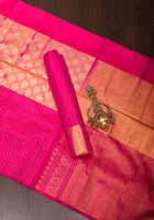 Pink floral Design exquisite Brocade Tissue Kanjivaram Pure Silk Saree | SILK MARK CERTIFIED