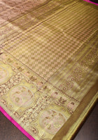 Thistle Meenakari Brocade Tissue Kanjivaram Pure Silk Saree, CERTIFIED SILK