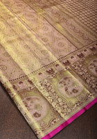 Thistle Meenakari Brocade Tissue Kanjivaram Pure Silk Saree, CERTIFIED SILK