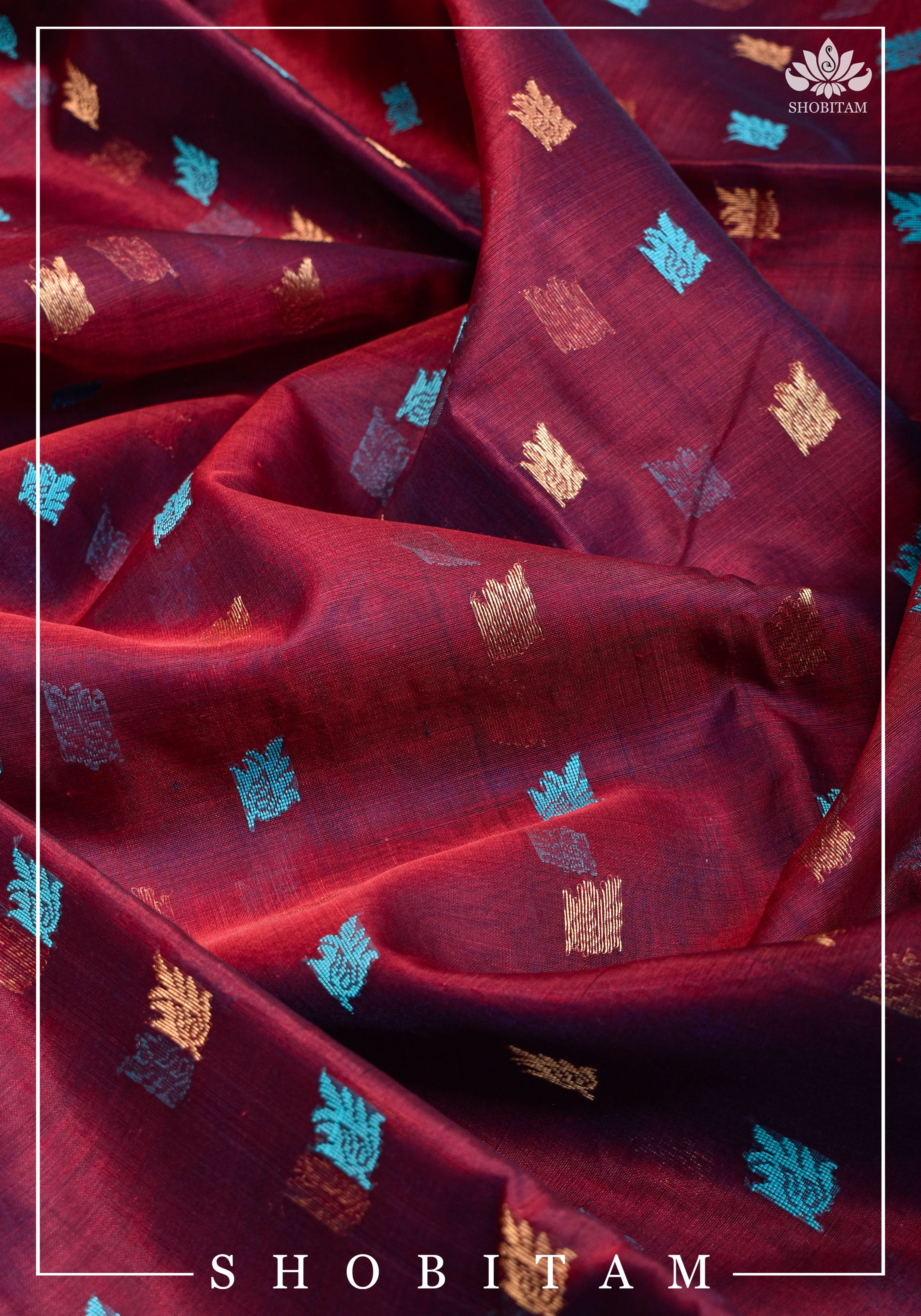 Unique Chanderi Silk saree in Plum with Stacked Sona Rupa Zari Borders | Sarees By shobitam