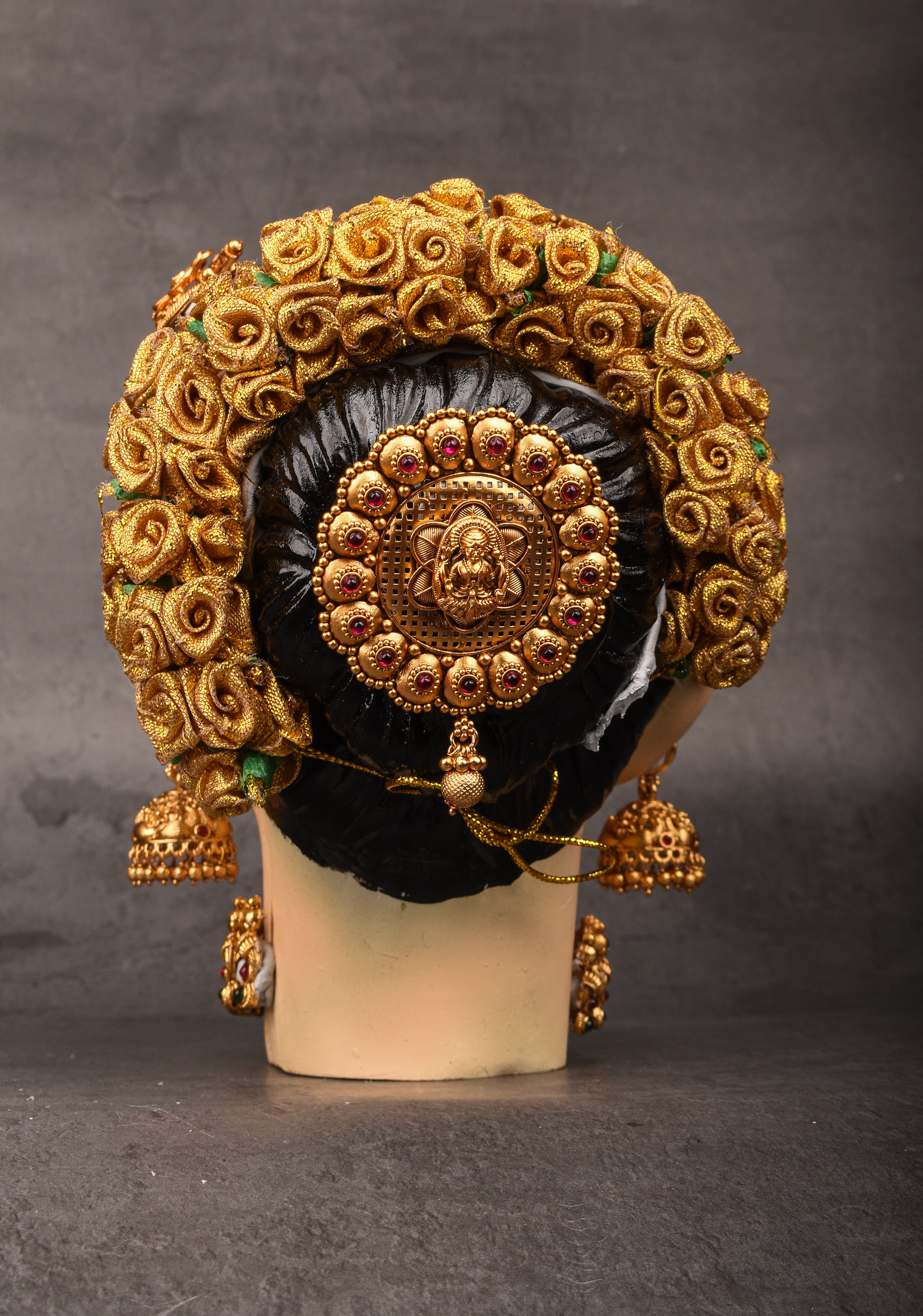 Varalakshmi Amman Face in Resin with  Jewelry Stone Decoration, Fine Features