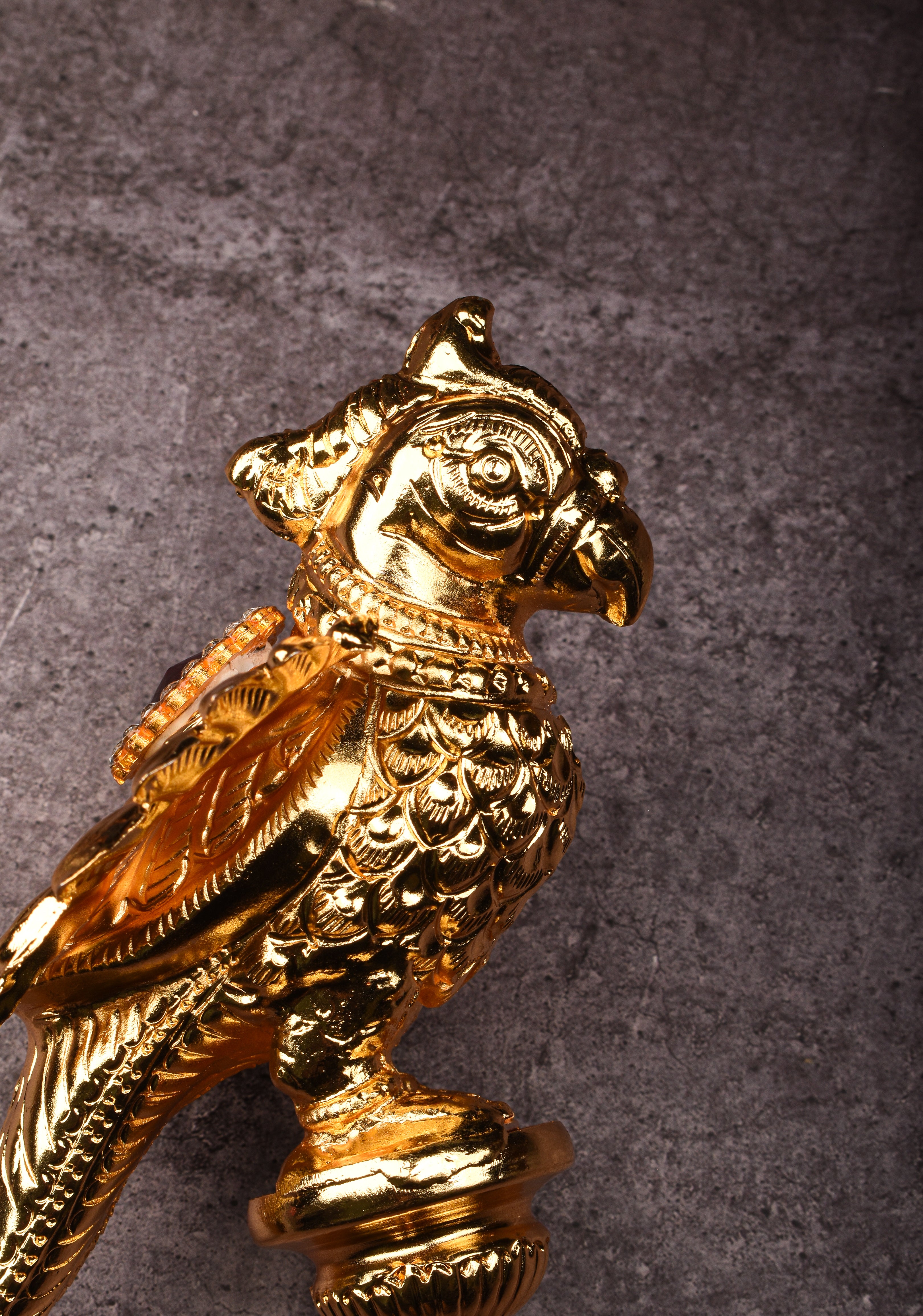 Temple Style 3D Gold Plated Andal Parrot for varalakshmi decoration