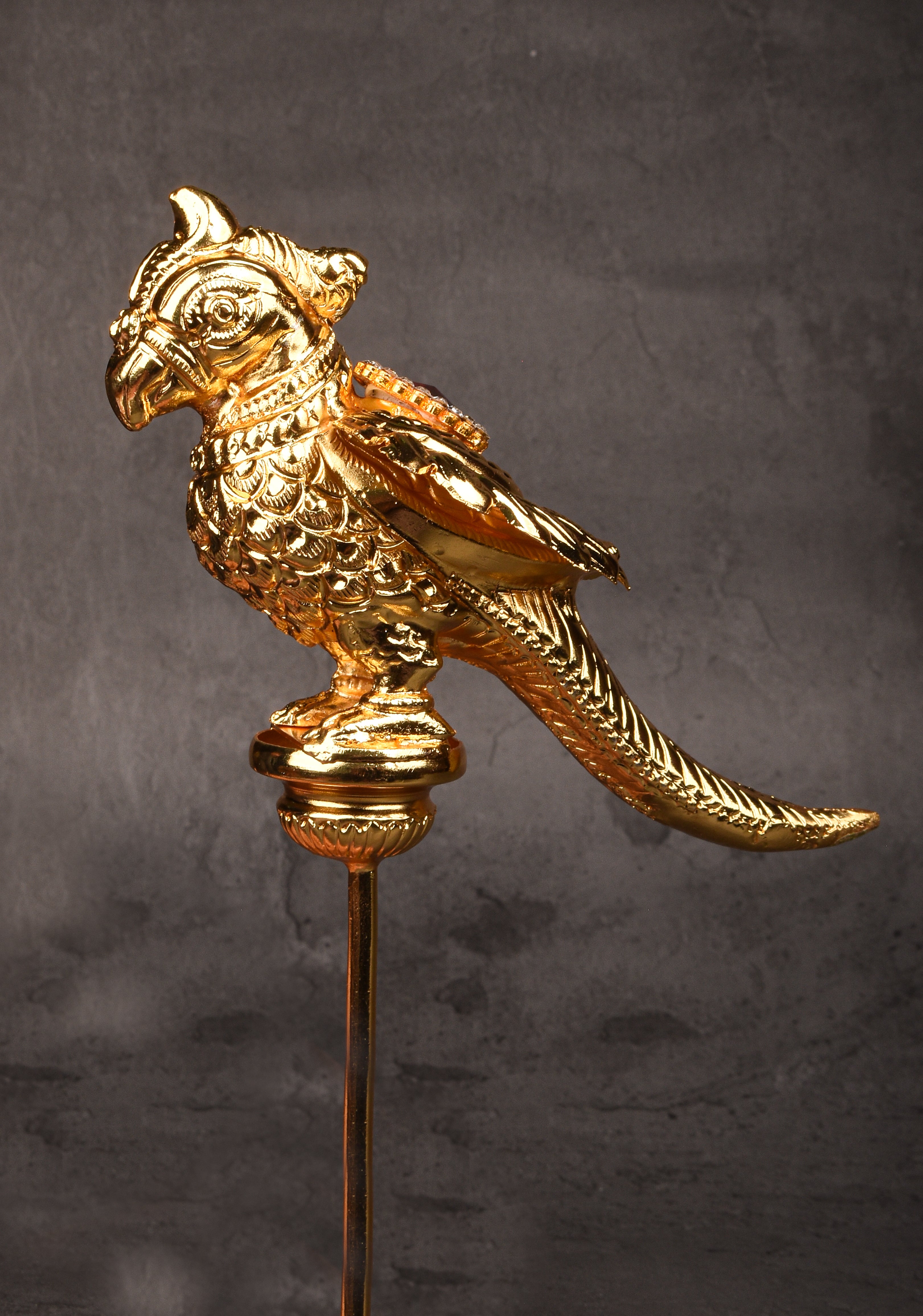 Temple Style 3D Gold Plated Andal Parrot for varalakshmi decoration