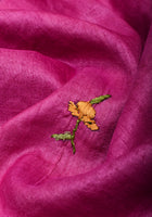 Magenta Pure Gachi Tussar Silk Saree with Hand Embroidery |CERTIFIED SILK