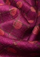 Dark Magenta Batik Gachi Tussar Silk Saree with Kalamkari Pallu | CERTIFIED SILK