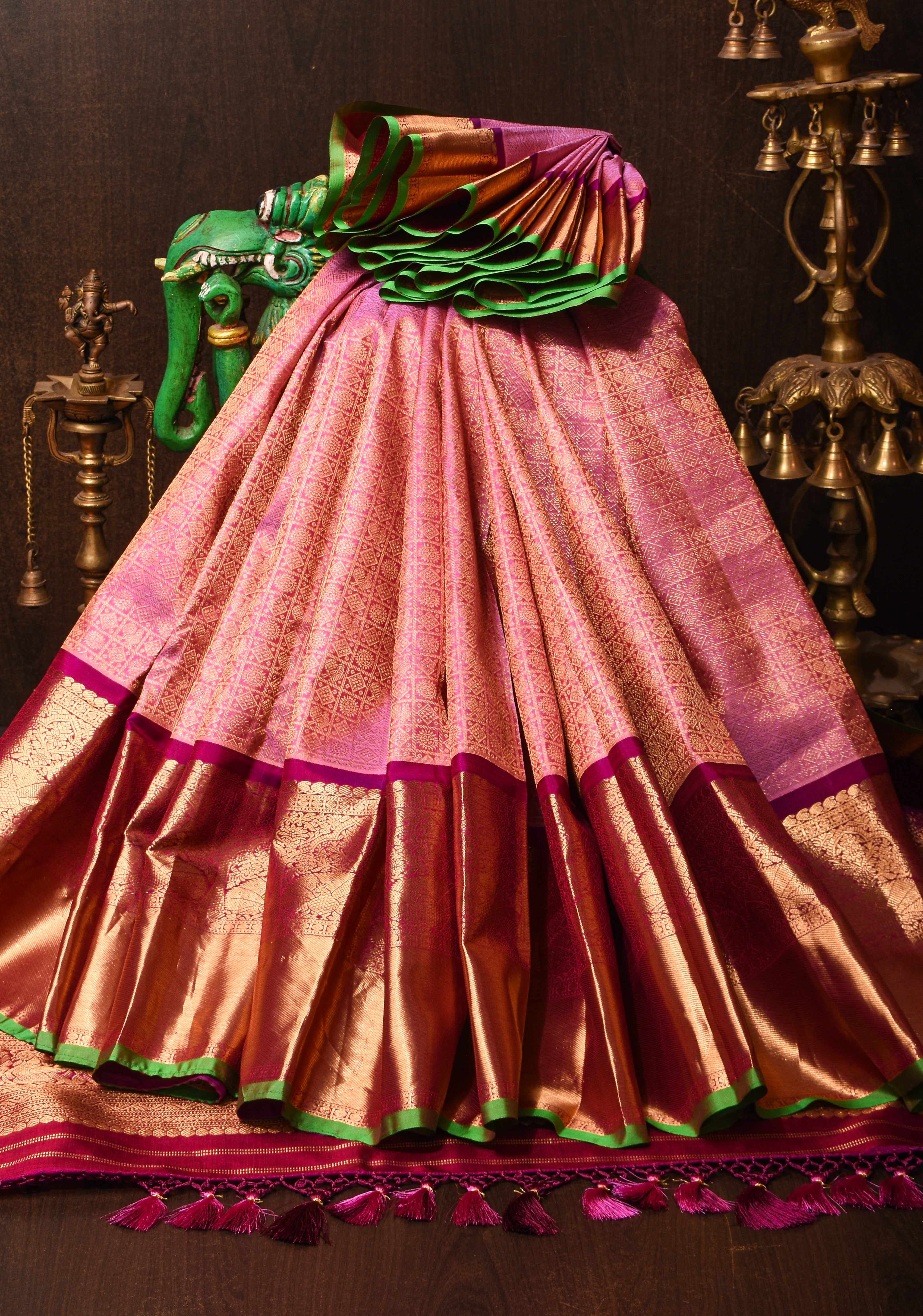 Pink Patola Brocade on Pure Gadwal Silk Saree| CERTIFIED SILK