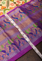 Ikkat Patola Kanjivaram Saree with Paithani Border, SILK MARK CERTIFIED