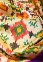 Ikkat Patola Kanjivaram Saree with Paithani Border, SILK MARK CERTIFIED