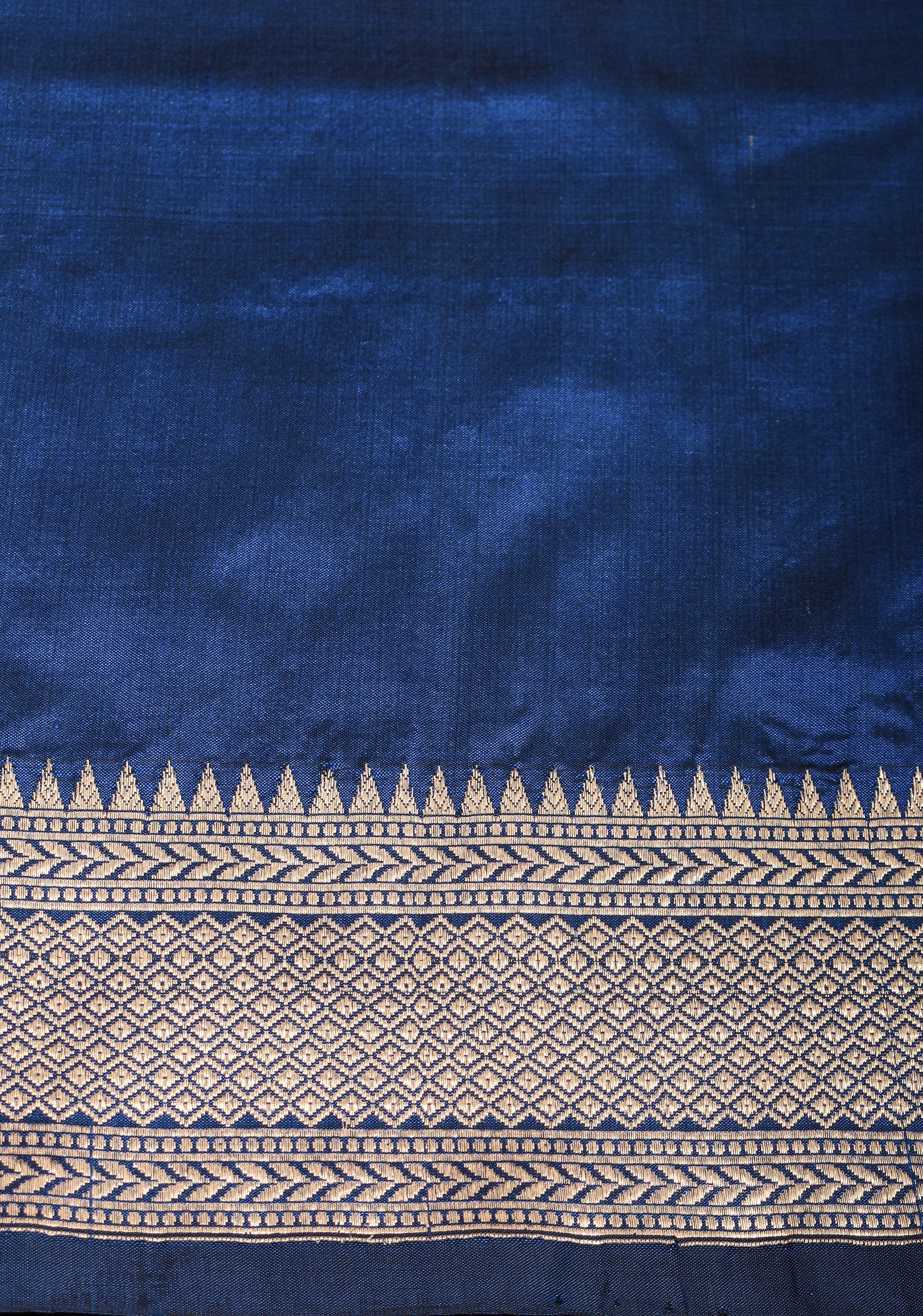 Exquisite Half Jaal half buti Banarasi Katan Silk Saree in Cobalt Blue with Kadhuwa Weave | SILK MARK CERTIFIED