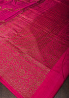 Wine tone Leheriya jaal Dupion Banarasi Silk Saree |CERTIFIED SILK