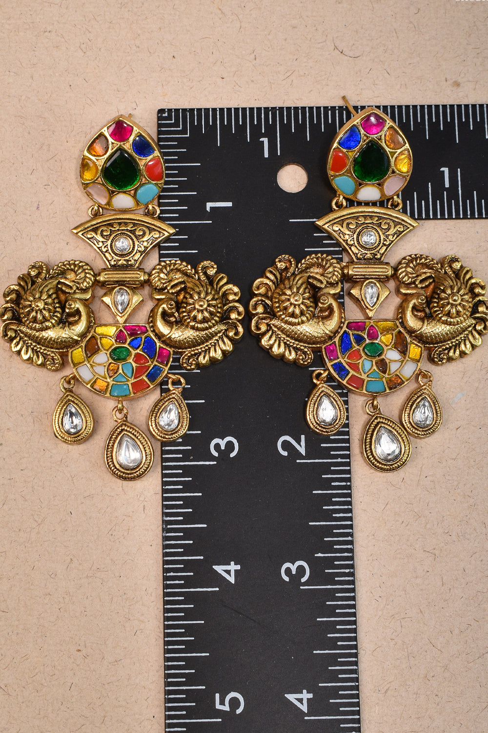 Buy 3 Tone Gold Earring Online In India  Etsy India