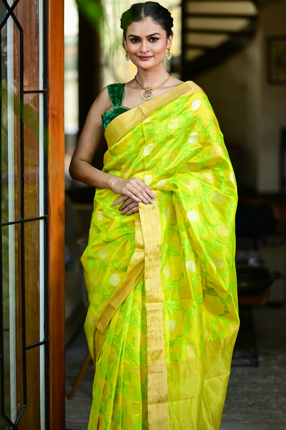 Goblin Color Pure Chanderi Katan Silk and Pattu Soft Silk Handloom Saree -  Parimal Ecohub