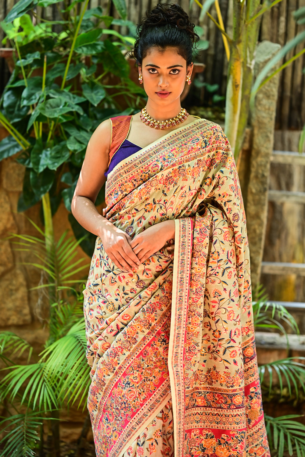 Black Floral Mughal Kani Silk Saree | Pashmina Saree | Imperial Weaves | Silk  sarees, Traditional silk saree, Saree