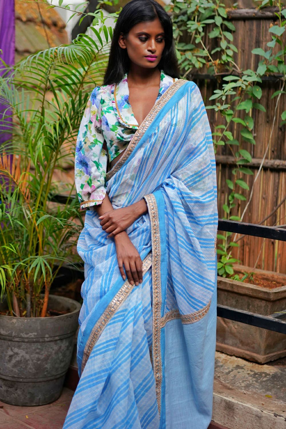 Sky Blue Banarasi Silk Saree With Blouse| Order Now Banarasi Silk Saree  Online| Jhakhas.Com