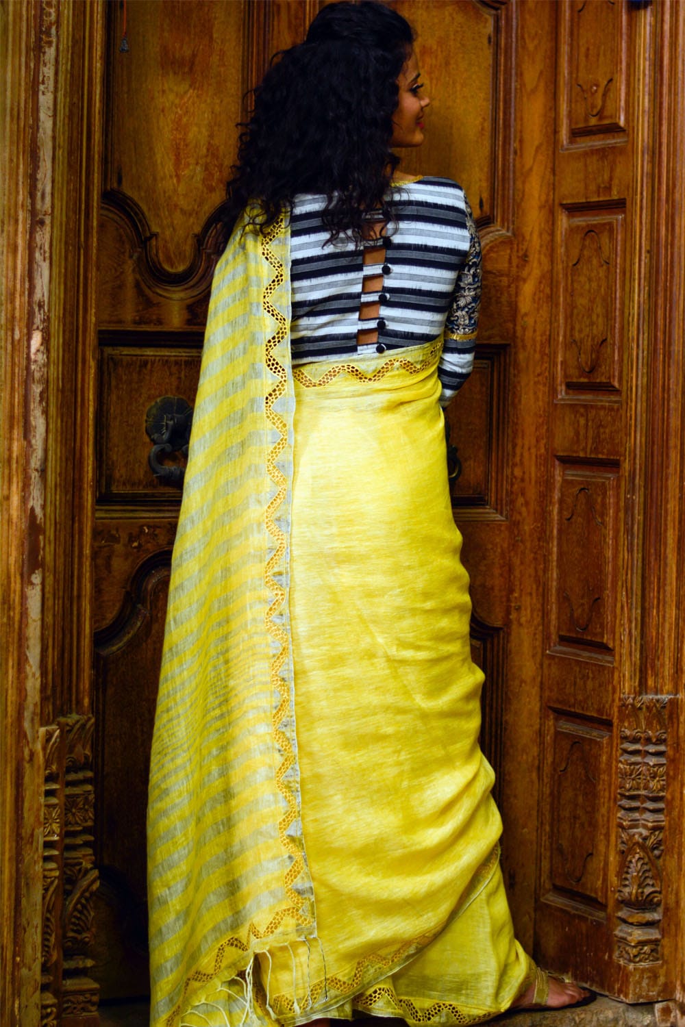 Lemon Yellow All Star Saree – Studio East6